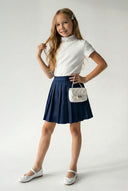 Kız Çocuk Kısa Kollu Tüllü Yarım Yaka Tişört | 8–14 Yaş | RG Brand | RG260