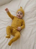 Bio-Baby-Strampler und Mütze