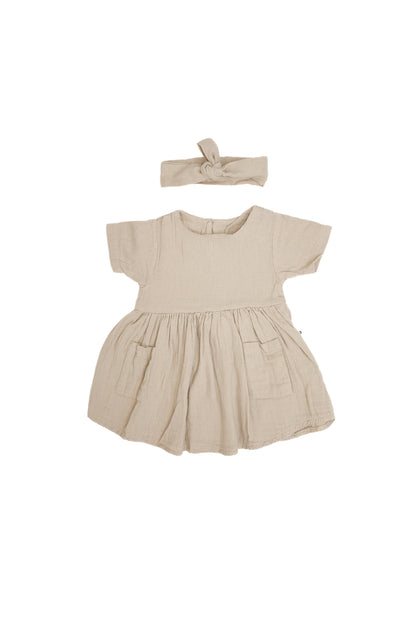 Baby 100% Muslın Double pocket Dress