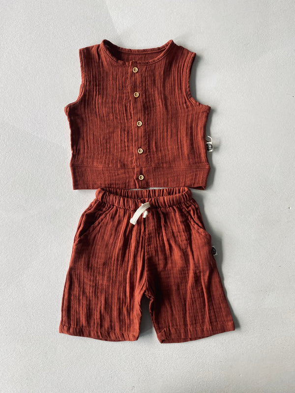 Baby-Set aus Musselin mit Unterhemd und Shorts | 6 Monate–4 Jahre | RG Brand | RG320