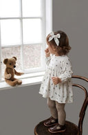 Bebek Doğal Baskılı Desenli Elbise & Toka | %100 Natural Pamuk | RG321