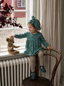 Bebek Doğal Baskılı Desenli Elbise & Toka | %100 Natural Pamuk | RG321