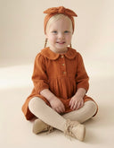 فستان موسلين بياقة أطفال وإبزيم