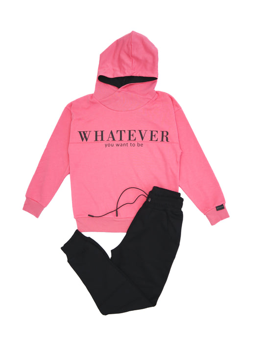 Young Hooded Front Printed Sweat-Tracksuit