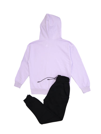 Young Hooded Front Printed Sweat-Tracksuit