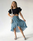 Girls' Skirt Set | Ages 9-15 | Two-Piece Set with Ruffled Sleeves | Stylish and Comfortable | RG3301