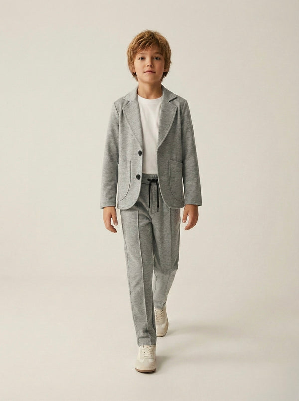 Youth Suit Set | Ages 9–15 | Lycra-Blend 3-Piece Outfit with Trousers, T-Shirt and Jacket | Special Occasion | RG3317