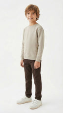 Genç Çocuk Bisiklet Yaka Triko Old Money Kız & Erkek Kazak 9–15 Yaş | Siyah | RG3364