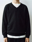 Genç Çocuk V Yaka Triko Old Money Kız & Erkek Kazak 9–15 Yaş | Siyah | RG3365