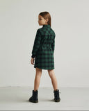 Kız Çocuk Ekose Kare Yakalı Elbise – 9-15 Yaş