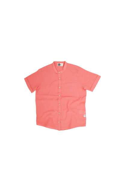 Youth Linen Mandarin Collar Shirt