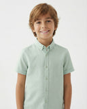 Genç Keten Kısa Kollu Gömlek