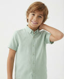 Genç Keten Kısa Kollu Gömlek