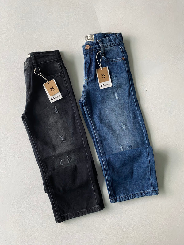 Weite Hose für Mädchen und Jungen | 9–15 Jahre | Blau, Schwarz und Grau | Bequeme Kinderhose | RG3399