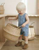 Bebek Pamuk Salopet | 3 Ay – 2 Yaş | Mavi & Bej | Kız ve Erkek Bebek | Yumuşak Günlük Tulum | RG340