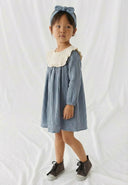 Kız Bebek Uzun Kollu Müslin Elbise ve Saç Bandı Seti (6 Ay - 3 Yaş)