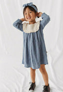 Kız Bebek Uzun Kollu Müslin Elbise ve Saç Bandı Seti (6 Ay - 3 Yaş)