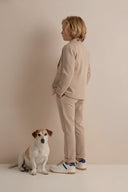 Костюм-тройка для мальчика 9-15 лет, бежевый