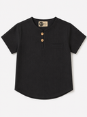 Erkek Çocuk Mao Yaka Gömlek | 9–15 Yaş | Kısa Kollu | %100 Pamuk | RG Brand | RG3712