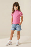 Tülü Kollu Yarım Yaka Çocuk Tişört | 4–12 Yaş | RG Brand | RG453