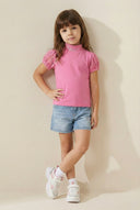 Tülü Kollu Yarım Yaka Çocuk Tişört | 4–12 Yaş | RG Brand | RG453