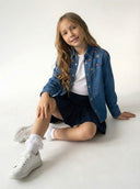 Genç Nakış Detaylı Kot Gömlek