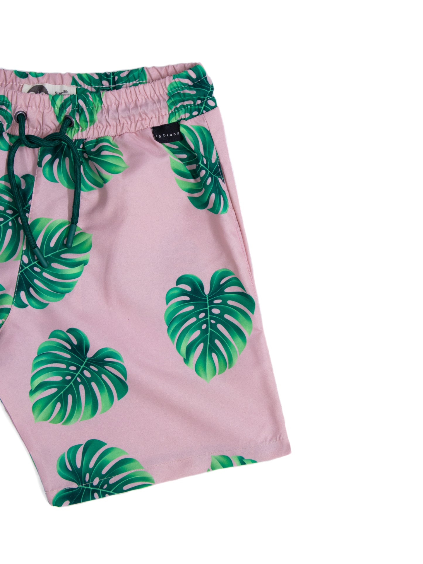 Children's Unisex Patterned Quick Drying Swim Shorts with Elastic Waist