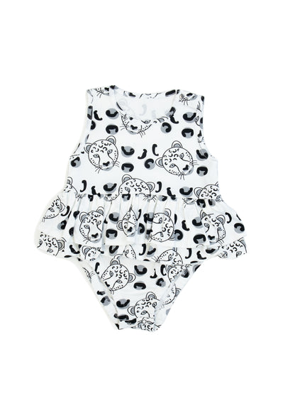 Baby 100% Cotton Tiger Printed Ruffle Jumpsuit