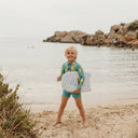 RG Brand limon desenli bebek uzun kollu UV korumali mayo ve sort seti cocuk deniz kiyafeti 6 ay 4 yas RG339