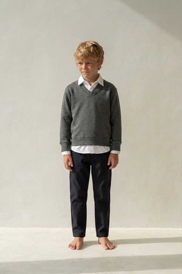 Erkek Çocuk V Yaka Selanik Triko Sweat | 3–9 Yaş | RG Brand | RG1508