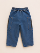 Çocuk Denim Pantolon | Bol Kesim Kargo Cepli | 3–9 Yaş | Kız & Erkek | Mavi, Kahverengi | RG1775