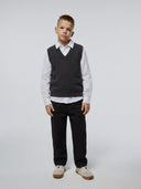 Genç Çocuk Selanik Süveter | V Yaka | Old Money Stil | 9–15 Yaş | Kız & Erkek | RG3731