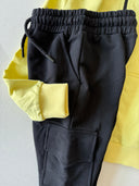 Children's Zippered Hooded Cardigan-Tracksuit Set