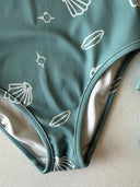 Rüschen-Bürsten-Badeanzug für Kinder mit langen Ärmeln