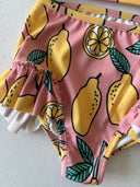 Kız Çocuk Fırfırlı Atlet, Şort ve Saç Tokası