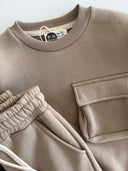 Unisex-Trainingsanzug-Set mit Tasche unten oben