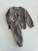 Unisex-Trainingsanzug-Set mit Tasche unten oben