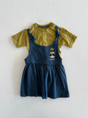 فستان وزرة الفتاة تي شيرت