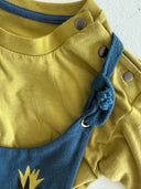 فستان وزرة الفتاة تي شيرت