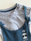 فستان وزرة الفتاة تي شيرت