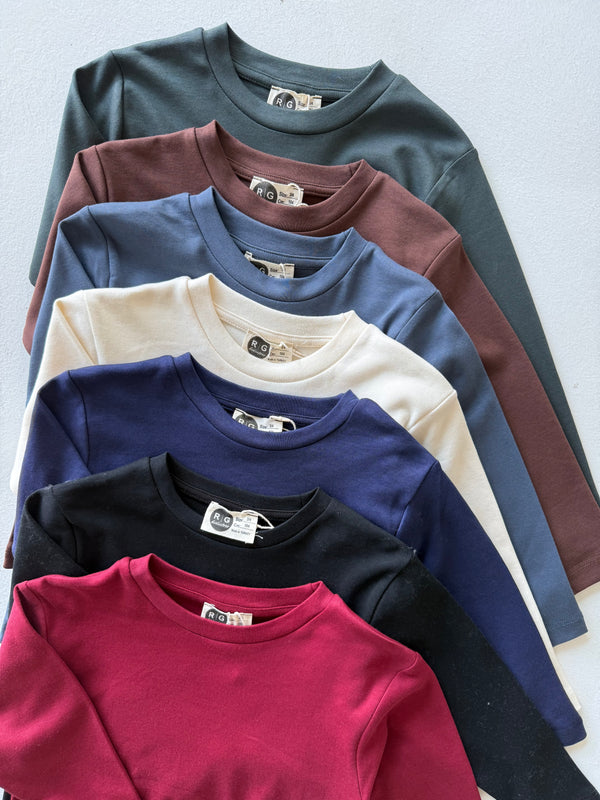 Kız Ve Erkek Çocuk Pamuk Basic Uzun Kollu Tişört | RG Brand | RG1703