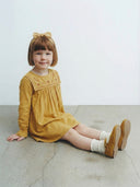 Kız Çocuk Elbise | %100 Doğal Pamuk, Soft Yakalı, Uzun Kollu, 3-9 Yaş | RG1712