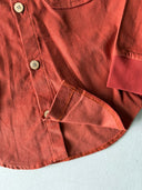 Velvet Hooded Shirt - Inner T-shirt with Pockets and Buttons