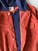 Velvet Hooded Shirt - Inner T-shirt with Pockets and Buttons