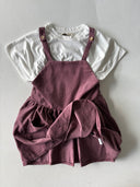 Kız Çocuk Kadife Salopet Elbise – Çift Cepli, Kışlık Günlük Tulum Elbise