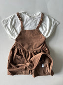 Kız Çocuk Kadife Salopet Elbise – Çift Cepli, Kışlık Günlük Tulum Elbise