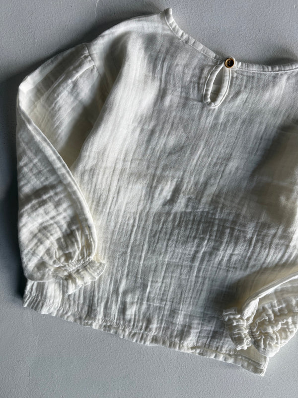 Girls' Muslin Blouse | Long Sleeves | Loose Fit | Cotton Muslin Shirt | RG1733 