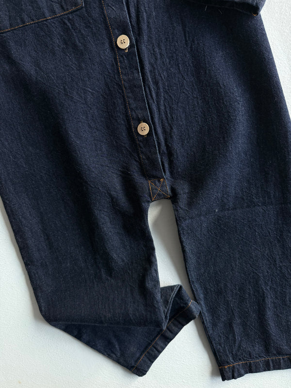 Girls' and Boys' Denim Jumpsuit | Ages 3–9 | Blue, Navy | Long-Sleeved with Pockets | RG Brand | RG1734