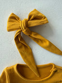 فستان أطفال منقوش بطبعات أوكسو وعصابة رأس