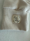 Half Button Natural Waffle Baby Romper and Beanie